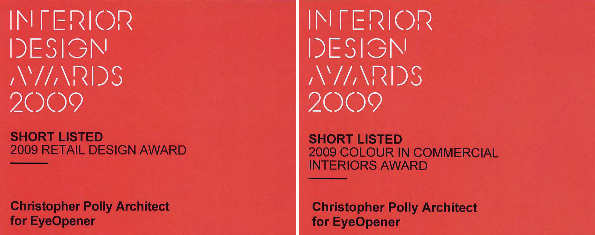  2009 Australian Interior Design Awards: EyeOpener Shortlisted...twice!