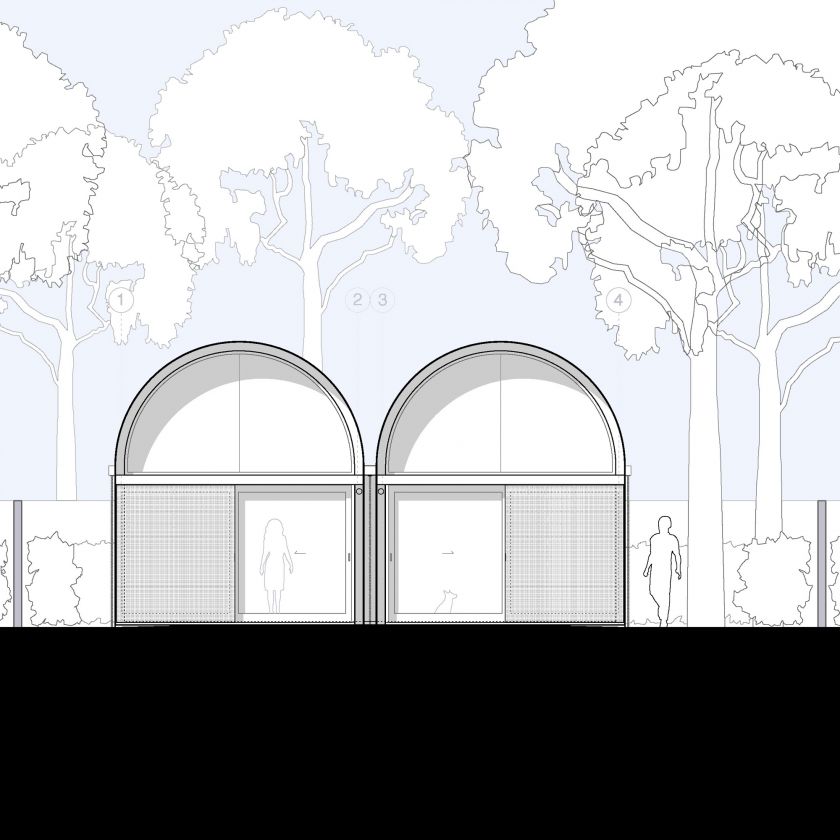Architectural elevation and section drawings