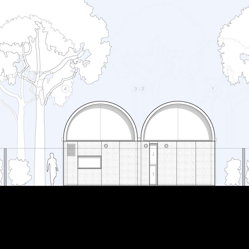 Architectural elevation and section drawings