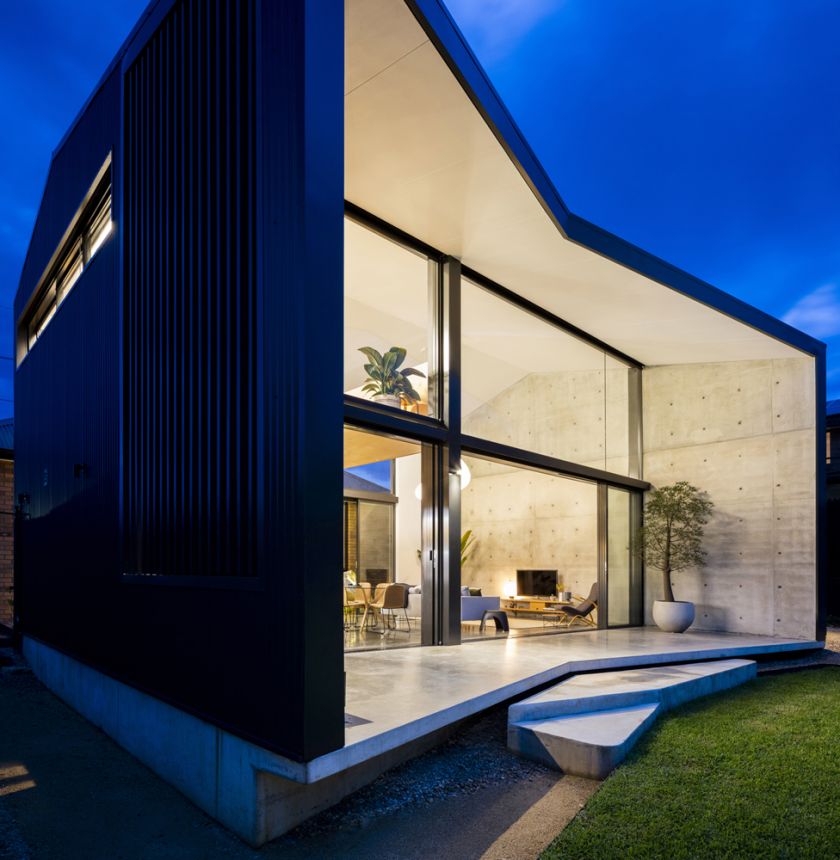 Binary House exterior night view