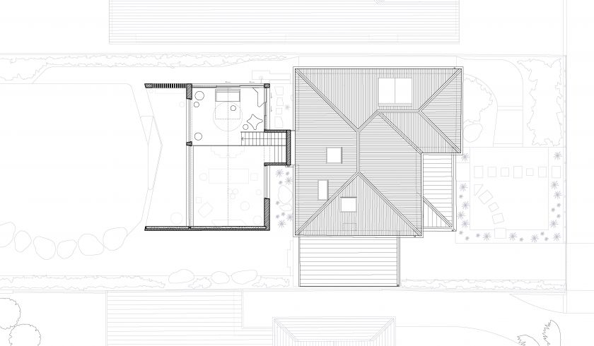 Binary House ground floor plan and first floor plan and site plan