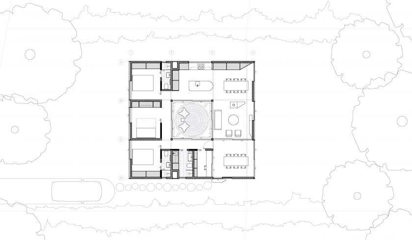 Blue Mountains House floor plan and site plan