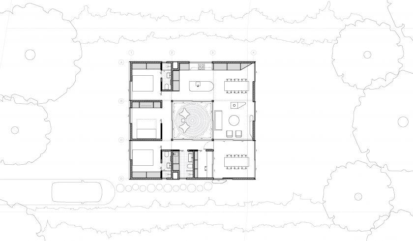 Blue Mountains House floor plan and site plan