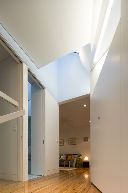 Cosgriff House hall & skylight view to ground floor living room