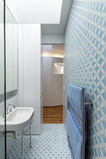 Cosgriff House ground floor bathroom view to stair hall joinery