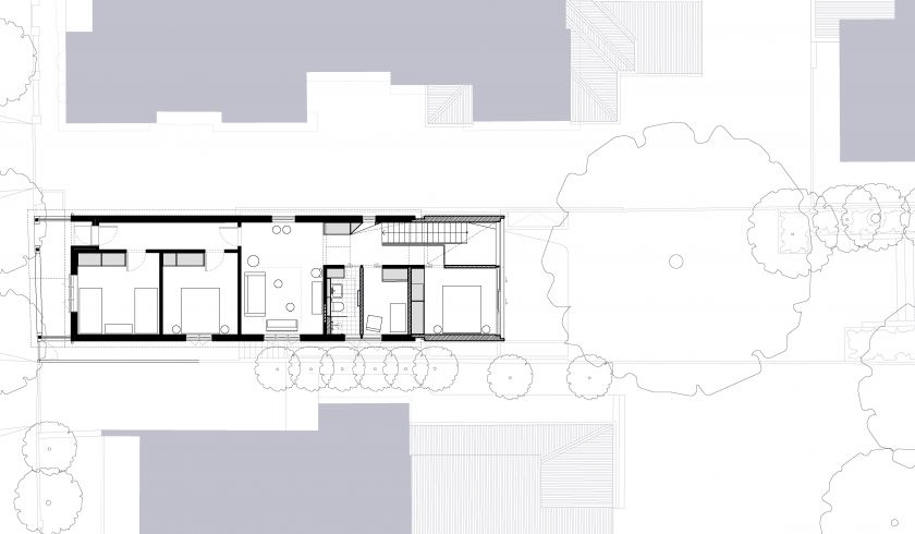 Cosgriff House ground floor plan and lower ground floor plan and site plan