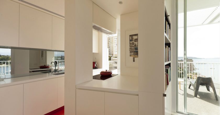 Darling Point Penthouse kitchen with view to terrrace