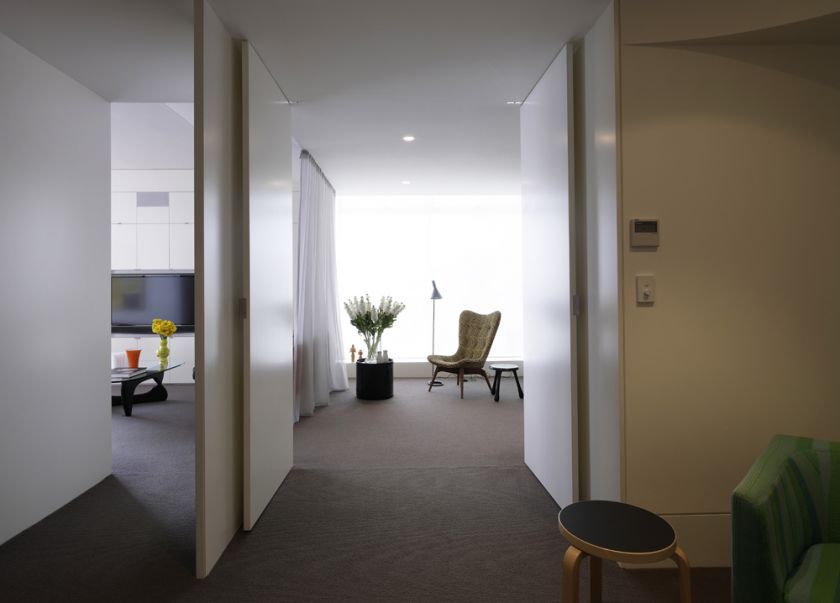 Darling Point Penthouse bedroom folding & sliding doors sequence
