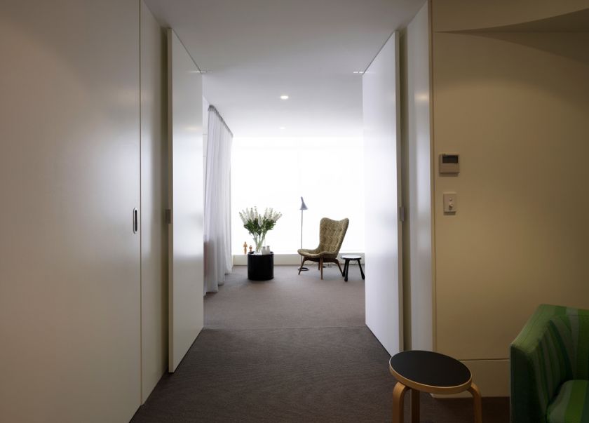 Darling Point Penthouse bedroom folding & sliding doors sequence