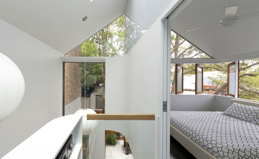 Elliott Ripper House stair hall view to rear & bedroom