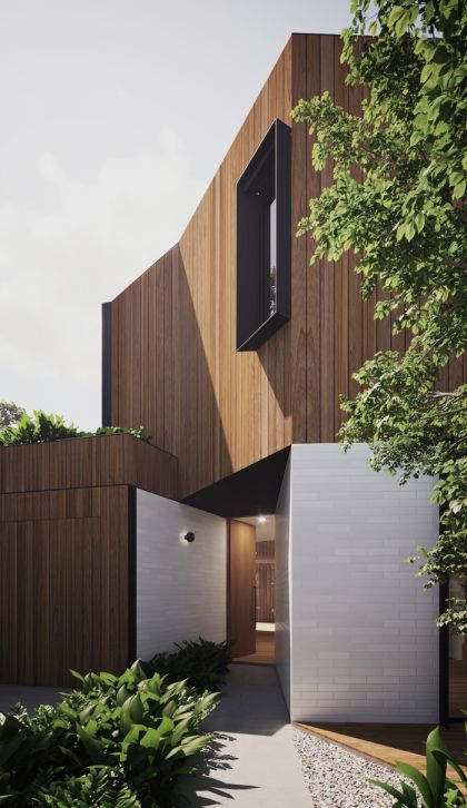 Flexion House exterior front entry view