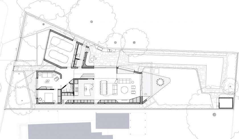 Flexion House ground floor plan and first floor plan and site plan