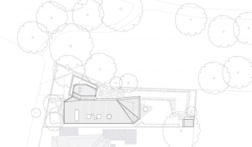 Flexion House ground floor plan and first floor plan and site plan