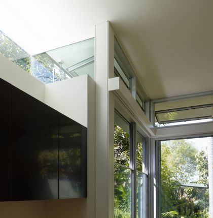 Hird Behan House interior of steel plate window & joinery details