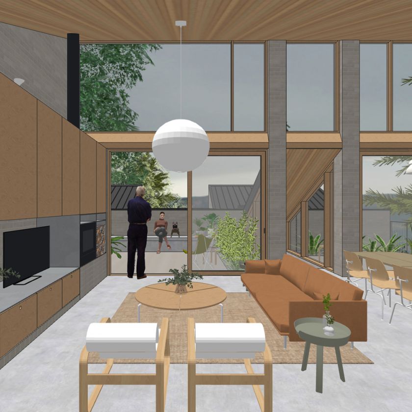 Leura House interior design visualisations
