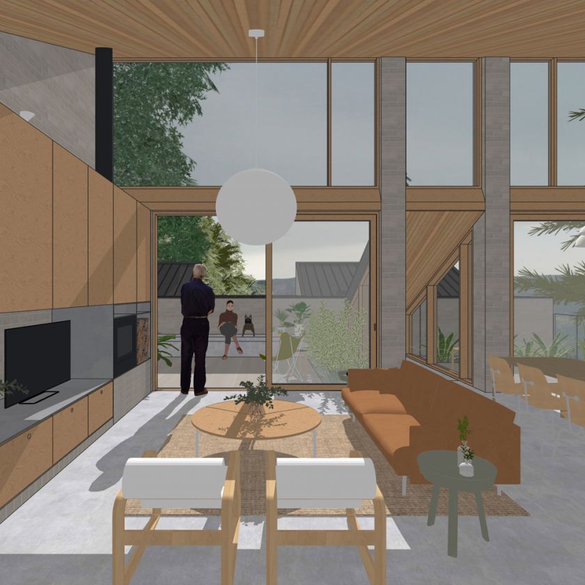 Leura House interior design visualisations