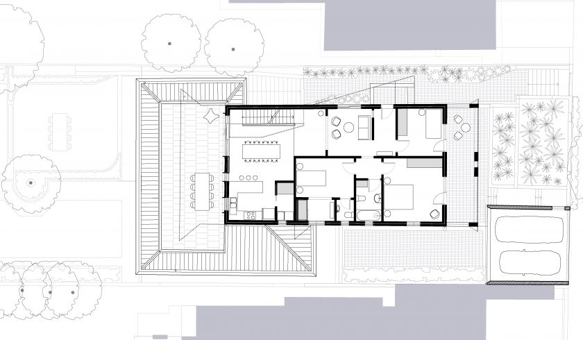 Manifold House first floor plan and ground floor plan and site plan