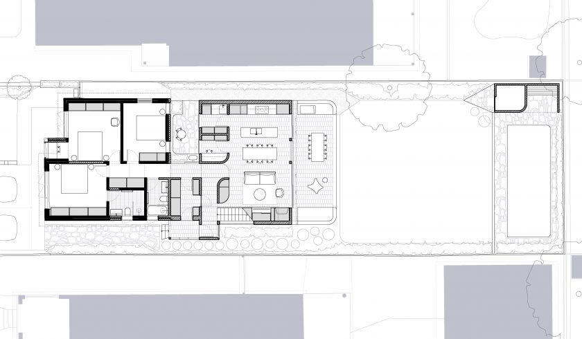Murrabin House ground floor plan and first floor plan and site plan