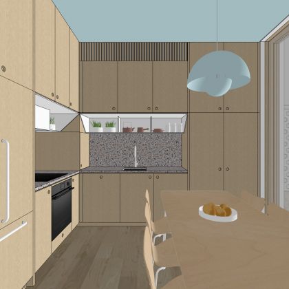 Interior kitchen view