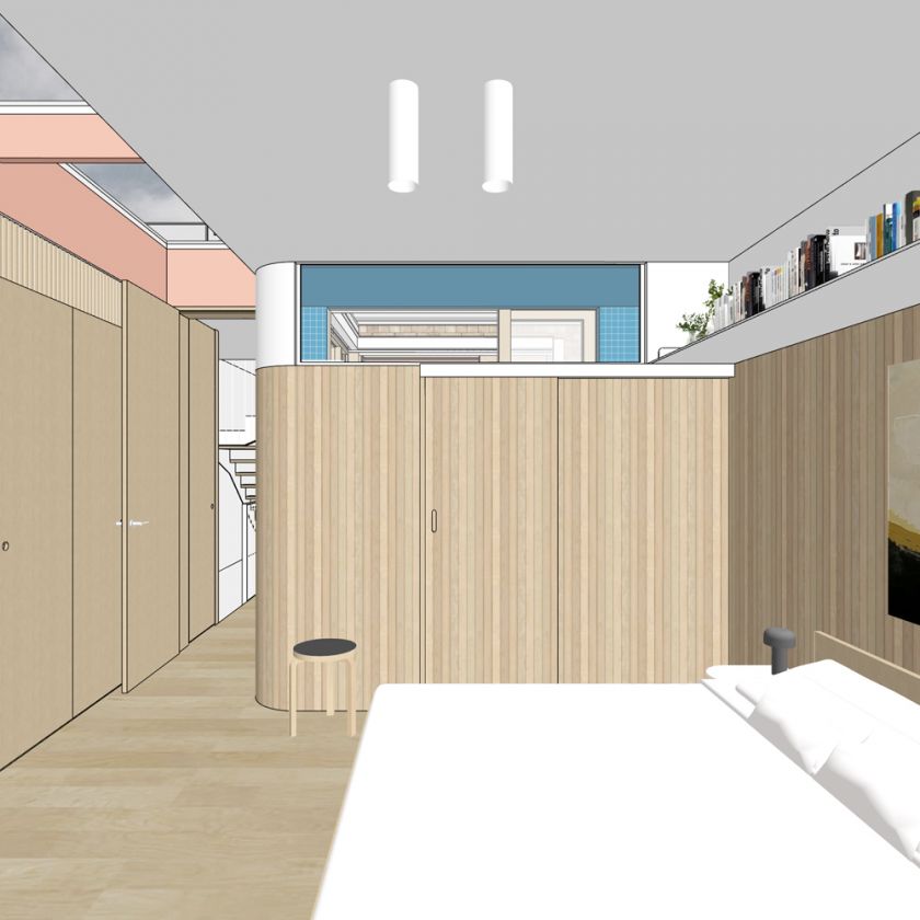 Interior upper bedroom view