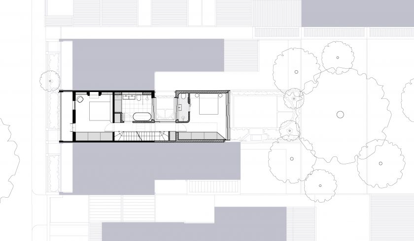 Redfern House ground floor plan and first floor plan and attic plan