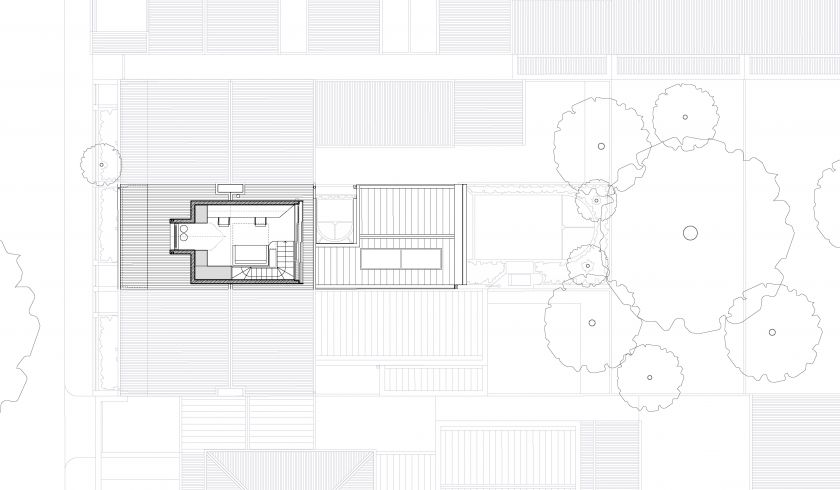 Redfern House ground floor plan and first floor plan and attic plan