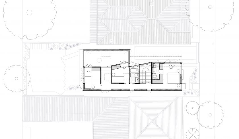 Starling House ground floor plan and first floor plan and site plan