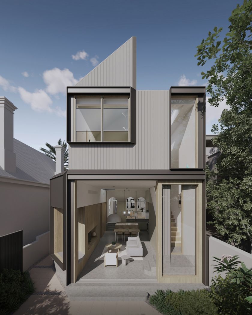 Trafalgar House rear view of addition