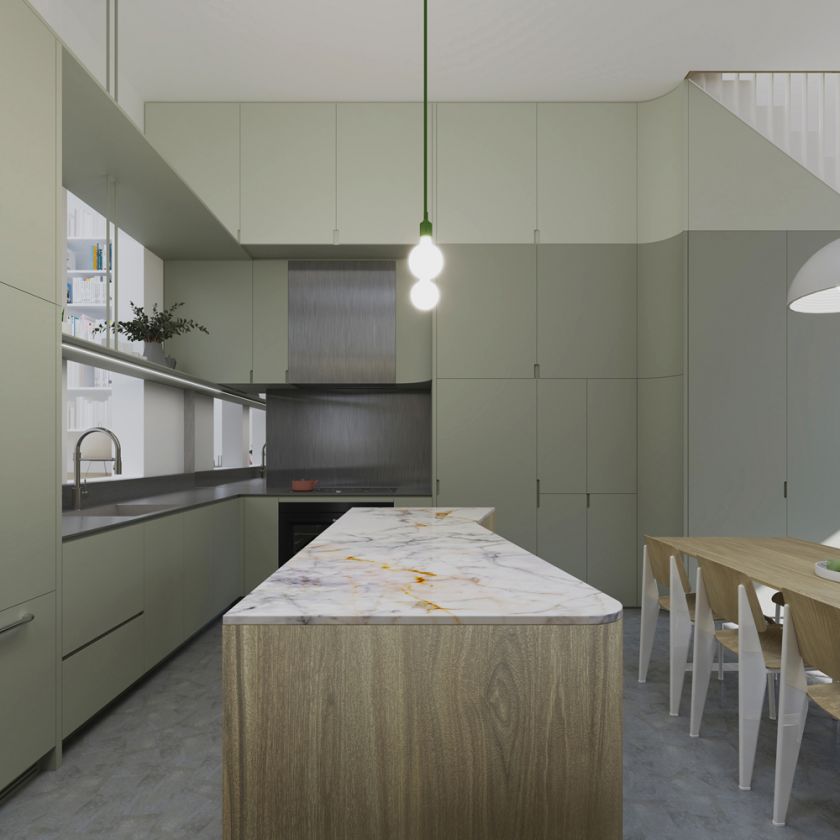 Trafalgar House kitchen detail view