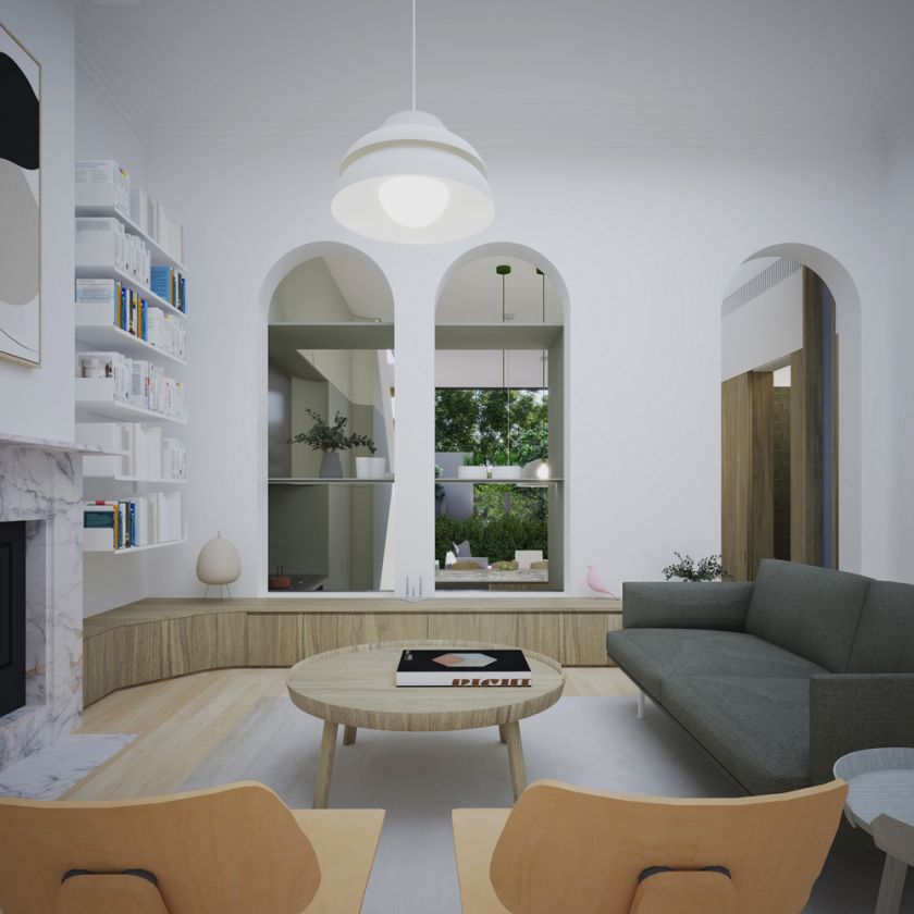 Trafalgar House refurbished original living area refurbished and upgraded