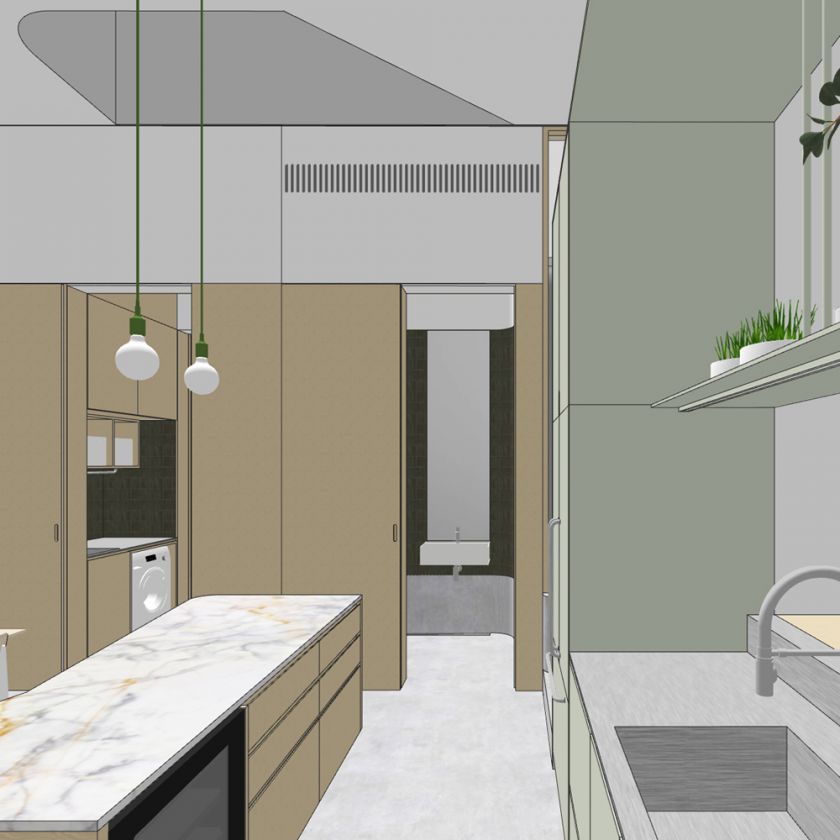 Trafalgar House ground floor interior and exterior visualisations