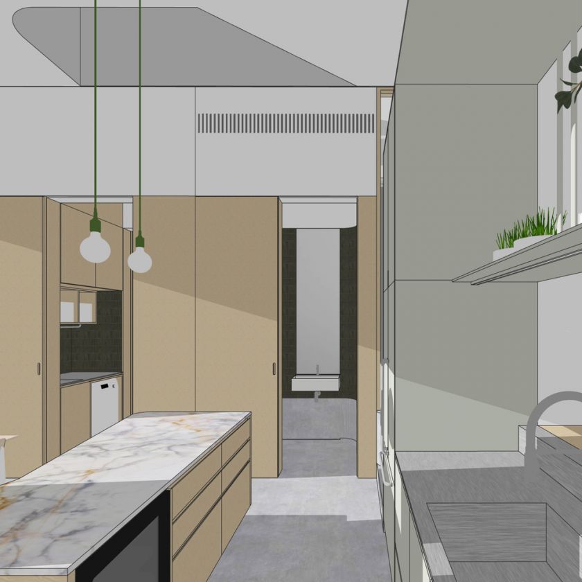 Trafalgar House ground floor interior and exterior visualisations