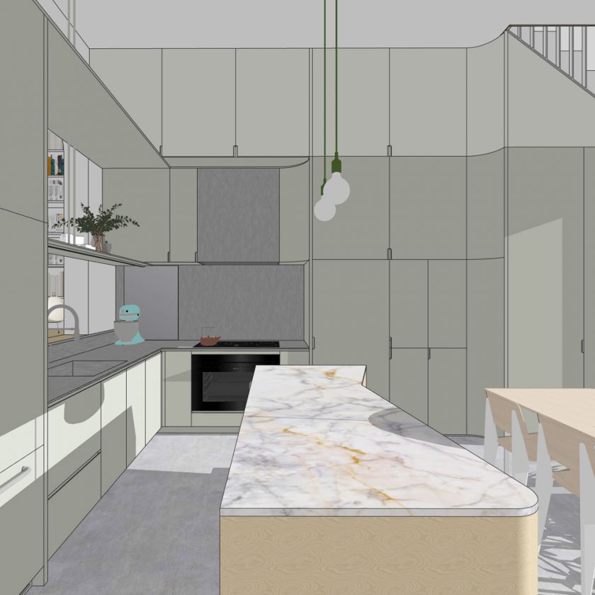 Trafalgar House ground floor interior and exterior visualisations