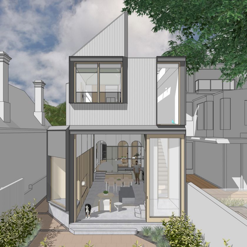 Trafalgar House ground floor interior and exterior visualisations