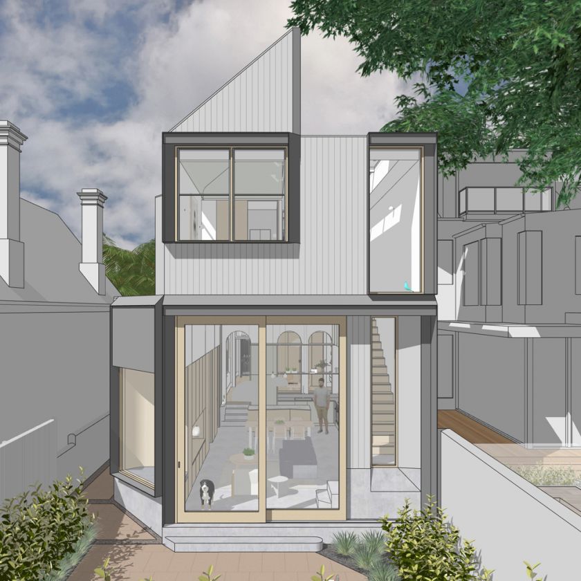 Trafalgar House ground floor interior and exterior visualisations