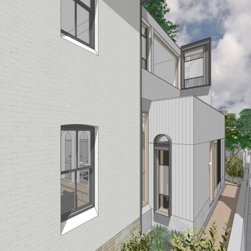 Trafalgar House ground floor interior and exterior visualisations