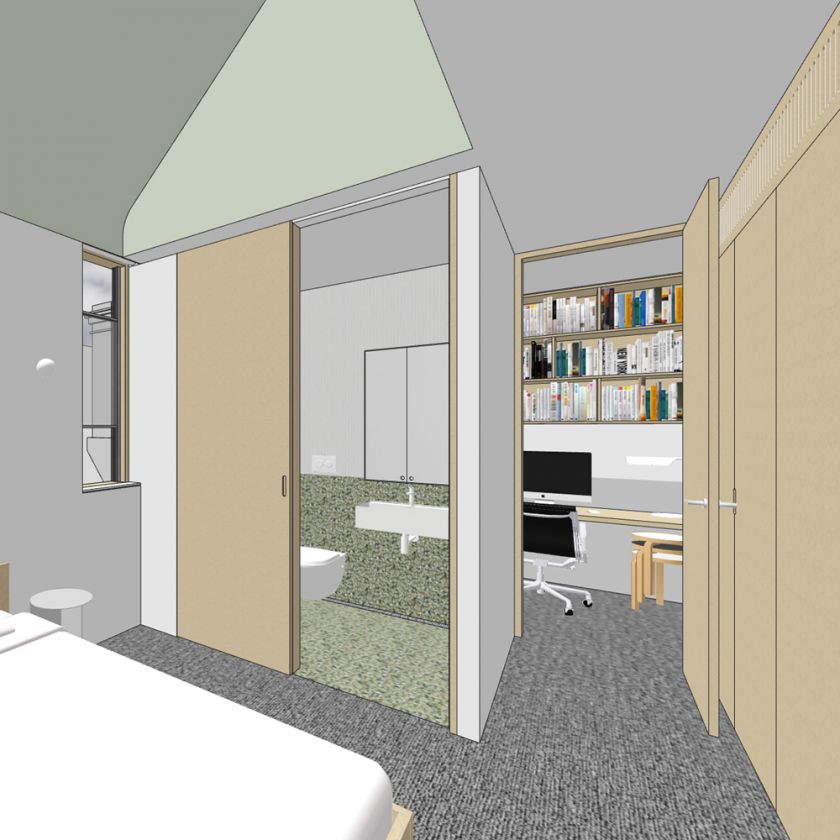 Trafalgar House first floor interior and exterior visualisations