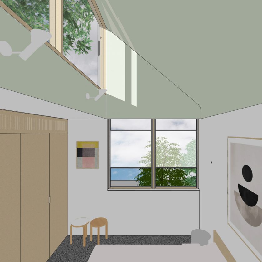 Trafalgar House first floor interior and exterior visualisations