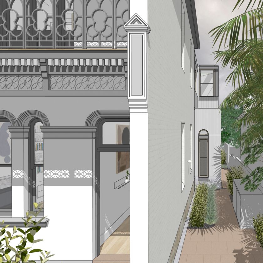 Trafalgar House first floor interior and exterior visualisations