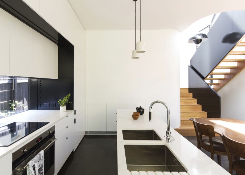 Unfurled House interior view of kitchen