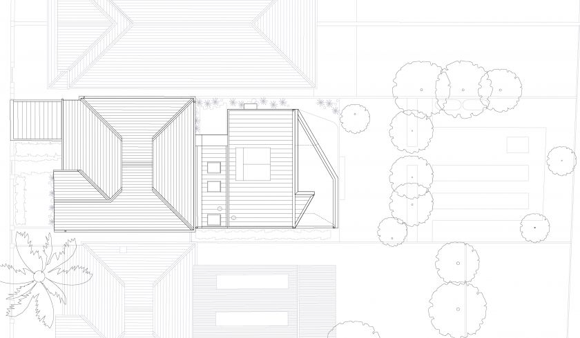 Unfurled House ground floor plan and first floor plan and site plan
