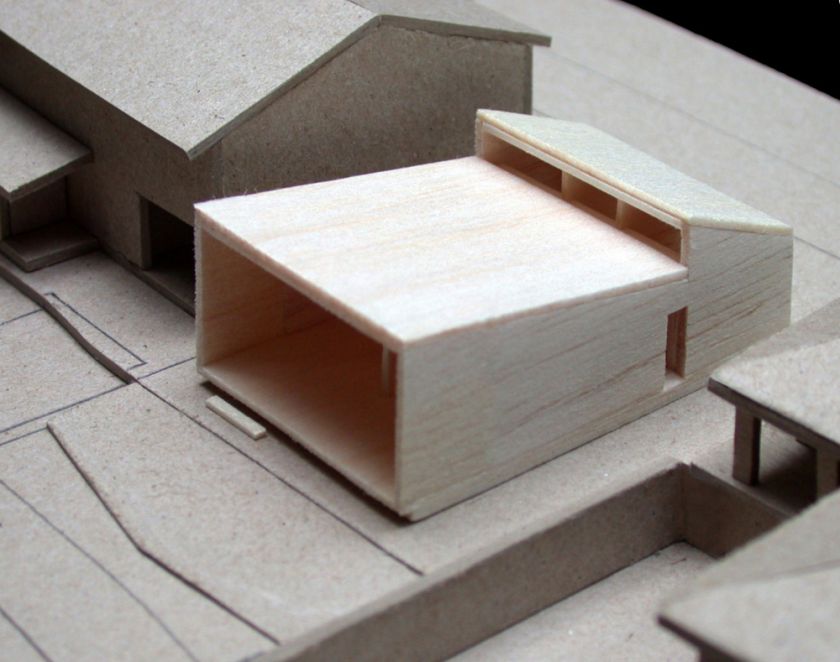 Woonona House Studio exterior rear view of model